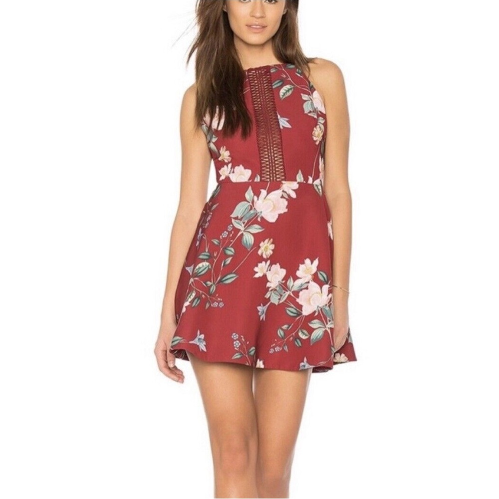 Keepsake label x Revolve “Do it right” mini dress in red garden floral, size XS